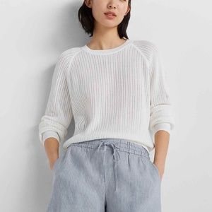 Club Monaco Black Open Knit Sweatshirt Sz Small